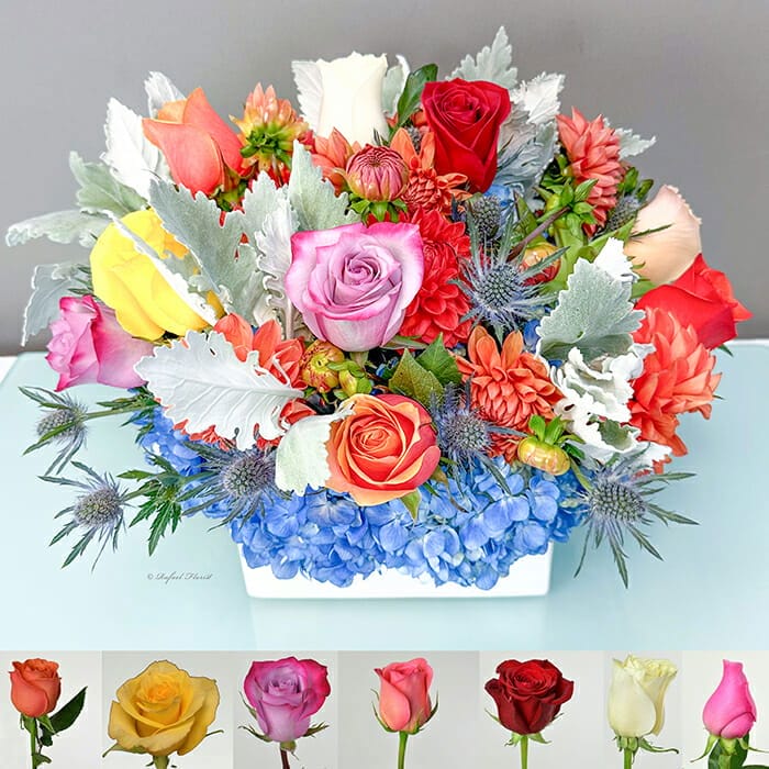 Dahlia flower arrangement - San Rafael Florist - Flower Delivery