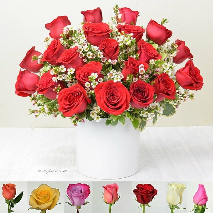 Valentine's Day Bejeweled Rose  Valentine flower arrangements, Rose flower  arrangements, Modern flower arrangements